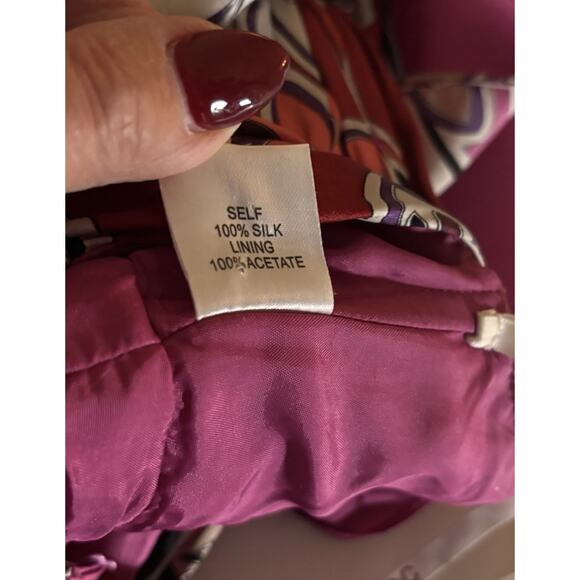 OC By OC Oleg Cassini Y2K 100% Silk Floral Dress Jewel Tones Beaded Midi Size 6 - Picture 6 of 8